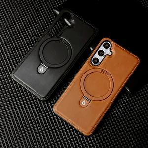 Funda de Teléfono de Cuero PU con Anillo Magnético para Samsung <span class=keywords><strong>Galaxy</strong></span> A54 A55 5G A05s A15 S24 S26 Ultra, Cargador Inalámbrico, Coque De Téléphone - Product Image 2