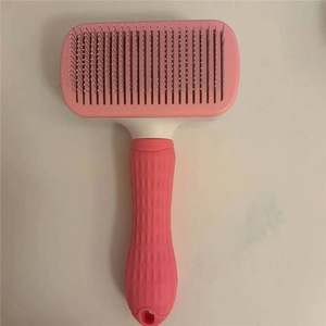 Pettine di bellezza autopulente in acciaio inossidabile con un solo clic pettine di bellezza per cani gatti con nodo di slegatura pettine piccolo animale domestico - Product Image 6