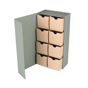 Sang Trọng Tông Màu Hồng Có Thể Gập Lại Bất Ngờ Advent Lịch Quà Tặng Hộp Giấy Với Matt Ribbon Logo Lá Vàng Cánh Cửa Mở - Product Image 5