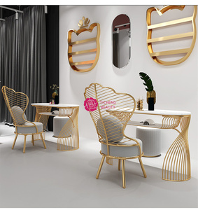 Table de manucure professionnelle de luxe en métal moderne pour salons de beauté, vente en gros Yicheng Beauty pour les techniciennes en ongles - Product Image 6