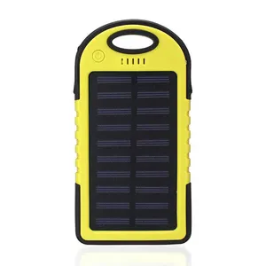Cep telefonu güneş enerjisi bankası 5000mah taşınabilir şarj cihazı LED ışık