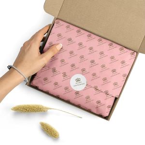 <span class=keywords><strong>Papier</strong></span> de soie kraft écologique personnalisé avec impression recto pour emballage cadeau - Product Image 2