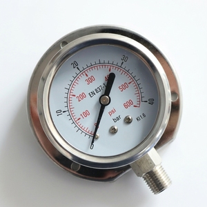 Manomètre en acier inoxydable 1/4'' à prix avantageux, manomètre de pression d'air/oxygène, manomètre hydraulique 600 psi - Product Image 4