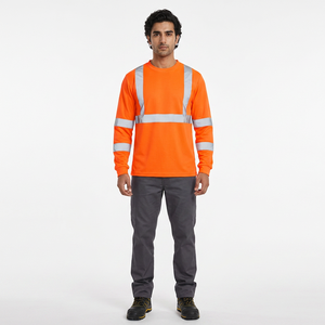 Chemises de travail, chemises de sécurité avec bande réfléchissante, chemises de chantier, chemises de travail routier, sweat-shirts de sécurité haute visibilité pour hommes, manches longues - Product Image 1