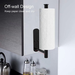 Armadio senza foratura in acciaio inossidabile sotto il supporto per <span class=keywords><strong>carta</strong></span> <span class=keywords><strong>igienica</strong></span> nero portasciugamani da cucina adesivo da 3m - Product Image 4