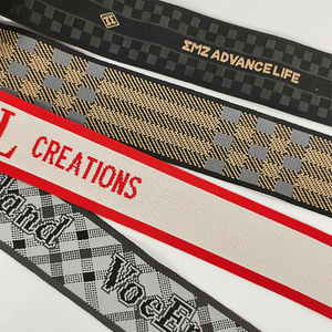 Độ bền cao Nylon Jacquard đàn hồi vải đàn hồi in logo thư và báo mô hình twill phong cách Jacquard ban nhạc - Product Image 2