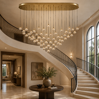 Lustre en cristal sur mesure, grand lustre artistique pour escalier, idéal pour hall d'hôtel, villa, atrium et espaces à plafond haut