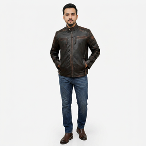 Chaqueta de Cuero Clásica para Hombre, Estilo Piloto, Genuina, Última Moda, Corte Casual, Ajustada, Nueva Chaqueta de Cuero PU para Hombre - Product Image 1
