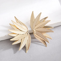 Bijoux de mode en gros pas cher feuille géométrique grandes boucles d'oreilles boucles d'oreilles en métal accessoires en gros