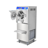 Machine à glace dure commerciale ICM-28S, fonction yaourt et gelato, en acier inoxydable, porte dorée, sur pieds, 4 roues, 2200W, 1 unité