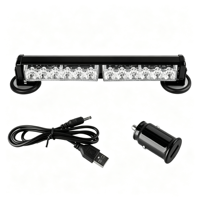 Barre lumineuse d'avertissement à LED 12W rechargeable avec fixation magnétique sur le toit, boîtier en aluminium, lampe clignotante multicolore pour SUV, VTT, camion