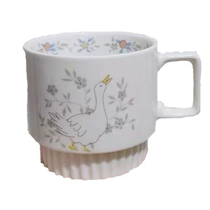 Assiette à fleurs rétro en céramique, d'assiettes à desserts, pour <span class=keywords><strong>le</strong></span> <span class=keywords><strong>petit</strong></span> déjeuner au <span class=keywords><strong>petit</strong></span> cygne, de style français, 12 pièces - Product Image 2