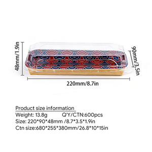 Custom Printed Kraft Paper Sushi Box with Clear Lid, Disposable Food Grade <b>Takeaway</b> <b>Container</b> for Japanese Sushi & Sashimi - Product Image 2