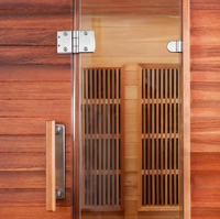 Sauna de infrarrojos lejanos de lujo para interiores, de cedro rojo canadiense, con calentadores de fibra de carbono para el bienestar en el hogar
