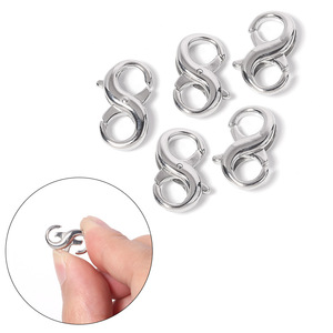 Accessoire de bijoux <span class=keywords><strong>à</strong></span> faire soi-même, en acier inoxydable, infini, Double face, <span class=keywords><strong>collier</strong></span>, lien, boucle, fermoir, Clip - Product Image 6
