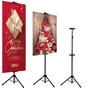 Bán buôn có thể điều chỉnh <span class=keywords><strong>Tripod</strong></span> biểu ngữ Giá vẽ đứng khung sắt Bunting hiển thị di động áp phích đứng quảng cáo hiển thị màu đen - Product Image 3