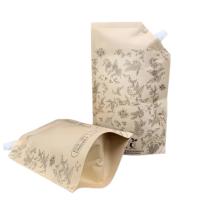 Sac de transport d'emballage liquide de recharge écologique personnalisé emballage de miel royal biodégradable recyclable pochette à bec verseur en papier kraft