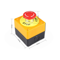 IP44 coque en plastique rouge signe LAY37 champignon arrêt d'urgence bouton poussoir AC 660V 10A NO + NC