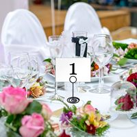 Portafotos de Acero Inoxidable, Soporte para Números de Mesa, Tarjetero - Diseño Moderno, Tamaño Personalizable, para San Valentín, Navidad