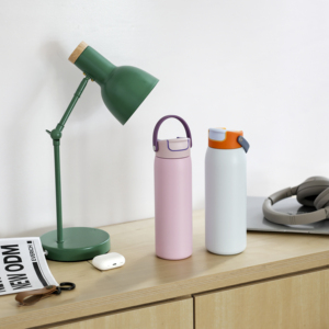 Insulated Water Bottle with Handle 24oz 36oz Stainless Steel Vacuum <strong>Flask</strong> Keeps Drinks <strong>Hot</strong> Cold for Hours Leak Proof Flip Lid - Product Image 1