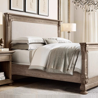 Lit rétro français en bois massif personnalisé 1.5/1.8m meubles de chambre à coucher en chêne Antique mariage américain sculpté vieille voiture meubles traditionnels