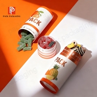 Récipients de Gummie de Qualité Alimentaire de Luxe Recyclables Suppléments d'Emballage Vitamine Gummies Tube de Papier pour Pilules Capsules Collagène