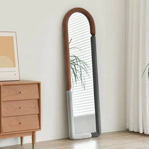 Miroir encadrée pour salon, design nordique traditionnel, tendance 2025, luxe léger, verre et velours, arche, corps entier, personnalisable - Product Image 6