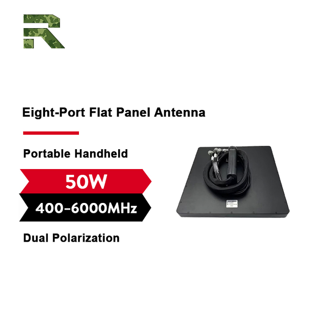 Wideband 400-6000MHz Dual Polarization Portable Handheld Outdoor Eight-Port Flat Panel Antenna
