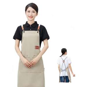Thick Cotton Canvas Salon <b>Apron</b> Cross Back with Multiple Pockets Adjustable <b>Work</b> <b>Apron</b> for Men and Women - Product Image 5