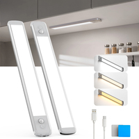 Lampe LED rechargeable à détecteur de mouvement, moderne, à intensité variable, pour armoire intérieure, installation magnétique adhésive pour cuisine, escalier, lecture