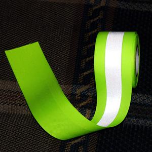 Cinta Reflectante Verde <span class=keywords><strong>WX</strong></span> para Coser, Rollo de 5 cm de Ancho, Cinta Elástica de Poliéster Reflectante para Uniformes y Ropa - Product Image 1