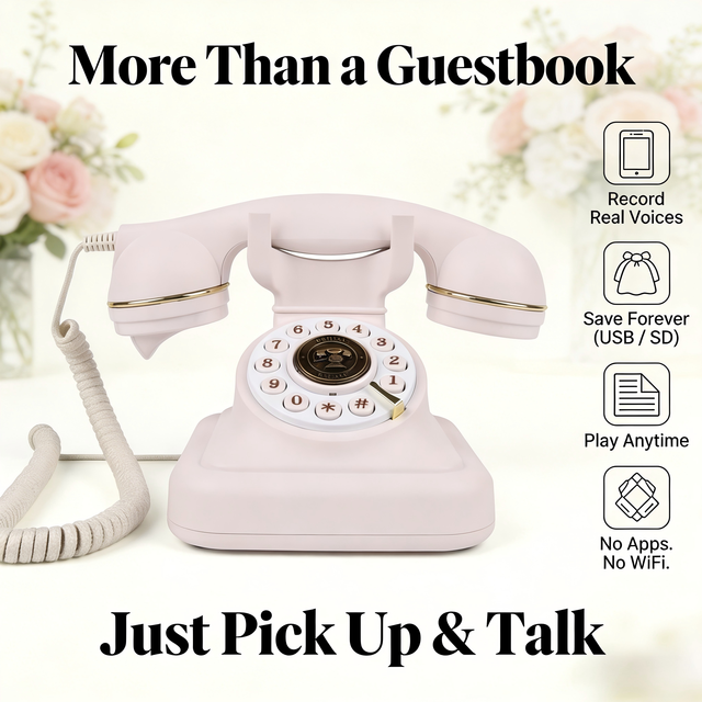 Antique Wedding Audio Tape Recorders Message Recording Retro Confession Telephone Guestbook Meeting Information Record ABS Voice