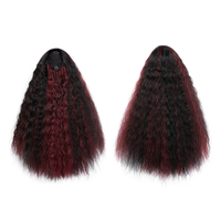Extension de queue de cheval synthétique afro bouclée de haute qualité, style Yaki lisse, vente en gros pour femmes noires