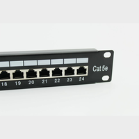 Panel de Conexiones CAT6 Blindado STP de 24 Puertos, 1U, 19 Pulgadas, Montaje en Rack, con Cable de Tierra, RJ45, Distribuidor de Red Blindado