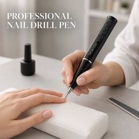 Lime à ongles électrique professionnelle sans fil noire en forme de stylo, 25000 tr/min, rechargeable, portable, pour manucure et pédicure