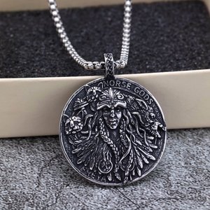 Colgante yunnique de los dioses nórdicos Freya, amuleto con temática vikinga de acero inoxidable para hombres y mujeres, joyería de regalo - Product Image 2