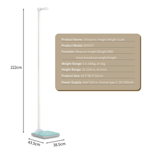 Nouvel arrivage en stock : Pèse-personne ultrasonique 180 kg avec <span class=keywords><strong>mesure</strong></span> <span class=keywords><strong>de</strong></span> la taille électronique pour pharmacie - Product Image 2