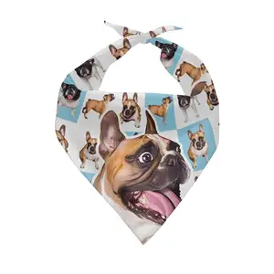 Bandana personalizada para perro, con imagen/Nombre/logotipo impreso, Baberos para perros, suministros de disfraces de Festival de cumpleaños y verano para mascotas, venta al por mayor