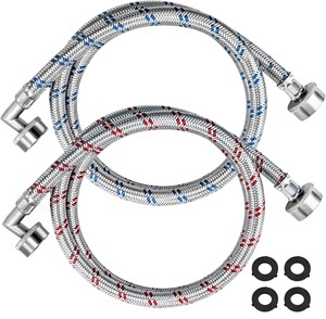 Hot Bán 4ft Màu Đỏ Và Màu Xanh (2 Gói) Burst Bằng Chứng Nóng Và Nước Lạnh Thép Không Gỉ Máy Giặt Đầu vào <span class=keywords><strong>Hose</strong></span> - Product Image 1