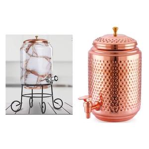 Pot d'eau en cuivre pur le plus vendu avec couvercle refroidisseur d'eau en cuivre réservoir de stockage en cuivre refroidisseur d'eau à prix compétitif - Product Image 1