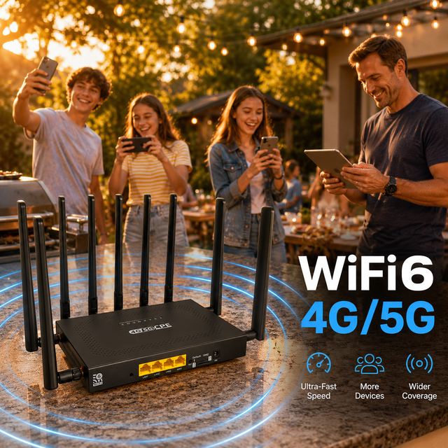 ODM/OEM 4G/5G OpenWrt CPE Stable Wireless Connection AX3000 Dual Band Gigabit Router with SIM Card Customizable for Enterprise