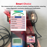 BT518 Probador de Baterías para Coche y Camión 12V 24V con Pantalla TFT a Color de 2.8'' Analizador de Baterías para Prueba de Carga, Arranque y Carga con Impresión y Gráficos de Onda