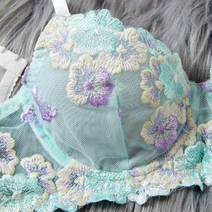 New <b>Bikini</b> Embroidered Bra Thong <b>Set</b> Breathable Mesh Sexy Lingerie Two-Piece <b>Set</b> for Women - Product Image 2