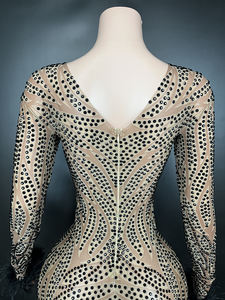 Abiti <span class=keywords><strong>da</strong></span> sera 2024 Sexy a maniche lunghe abiti <span class=keywords><strong>da</strong></span> sera in cristallo di lusso <span class=keywords><strong>eleganti</strong></span> abiti <span class=keywords><strong>da</strong></span> <span class=keywords><strong>cerimonia</strong></span> - Product Image 4