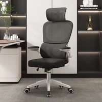 Chaise de bureau ergonomique en tissu noir chaise de bureau rotative en maille pour ordinateur