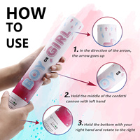 Canon à confettis pour révélation du sexe, garçon ou fille, poudre rose ou bleue, accessoires pour fête de naissance, décorations pour révélation du sexe