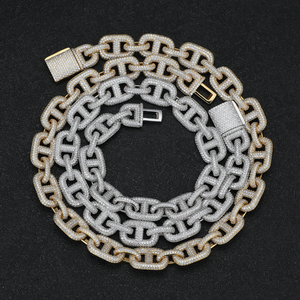 Collar Gargantilla Cubana Gruesa <span class=keywords><strong>de</strong></span> 14 mm <span class=keywords><strong>con</strong></span> Incrustaciones <span class=keywords><strong>de</strong></span> Circonitas Brillantes, Joyería Hip Hop para Mujer, <span class=keywords><strong>Cadena</strong></span> <span class=keywords><strong>de</strong></span> Nariz <span class=keywords><strong>de</strong></span> Cerdo en <span class=keywords><strong>Oro</strong></span> <span class=keywords><strong>Blanco</strong></span> <span class=keywords><strong>con</strong></span> Micro Pavé - Product Image 1