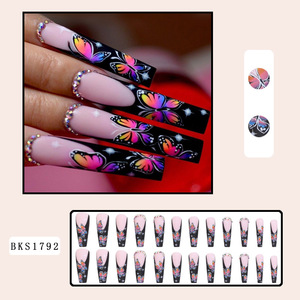 <span class=keywords><strong>Faux</strong></span> <span class=keywords><strong>Ongles</strong></span> de Luxe à Pression Effet <span class=keywords><strong>Gel</strong></span> Glacé Dégradé Floral Violet 24 Pièces Vente en Gros Réutilisables pour Fêtes Autocollants pour <span class=keywords><strong>Ongles</strong></span> - Product Image 5