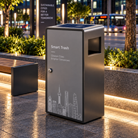 Poubelle compacteuse automatique en métal résistante aux intempéries avec capteur intelligent pour mobilier urbain intelligent