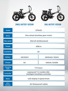 Chamrider DTS425 UE Envío Gratuito <span class=keywords><strong>Bicicleta</strong></span> Eléctrica Portátil <span class=keywords><strong>de</strong></span> 20 Pulgadas <span class=keywords><strong>con</strong></span> Neumáticos Anchos, 180 Km <span class=keywords><strong>de</strong></span> Autonomía, Bici Eléctrica 48V 32AH - Product Image 6